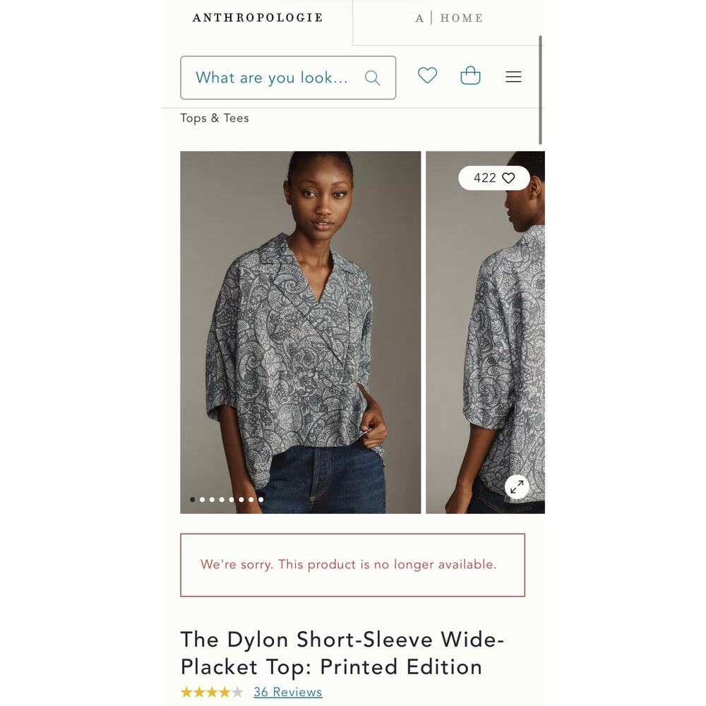 Anthropologie The Dylon Short-Sleeve Wide-Placket Top: Printed Edition Size S